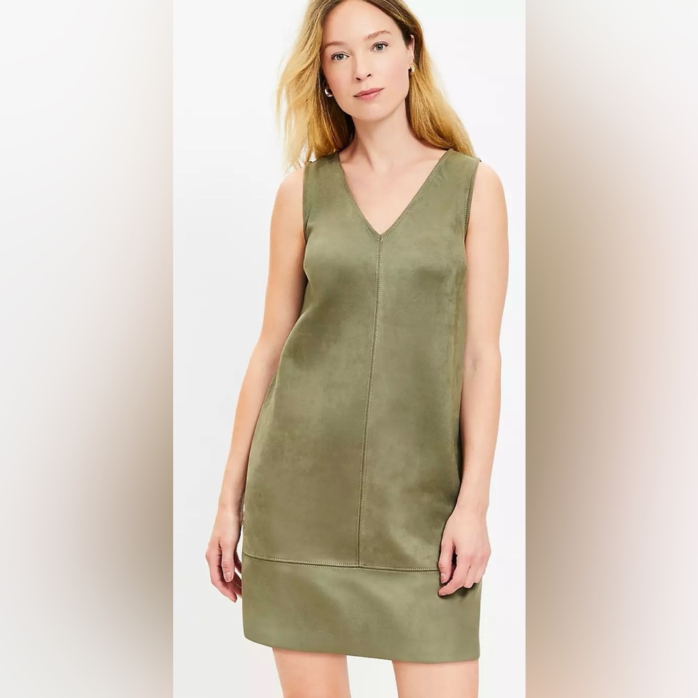 Loft faux suede mini shift dress size 6